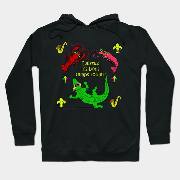 Mardi Gras Critters Hoodie by HonuHoney